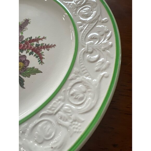 Set Of 6 Vintage Spode Copeland Floral Embossed Salad Plates 7" Made In England - Picture 5 of 5